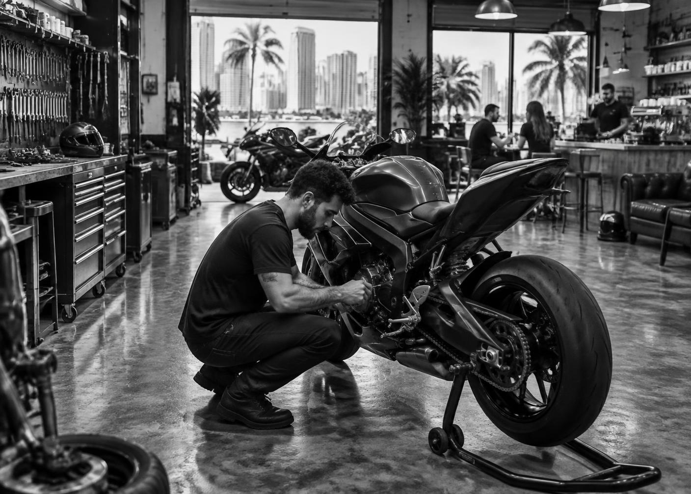 Taller y café de 305 Garage Motors